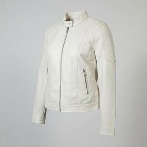 Women's White Quilted Jacket